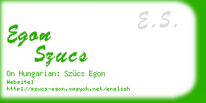egon szucs business card
