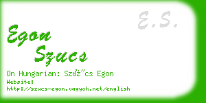 egon szucs business card